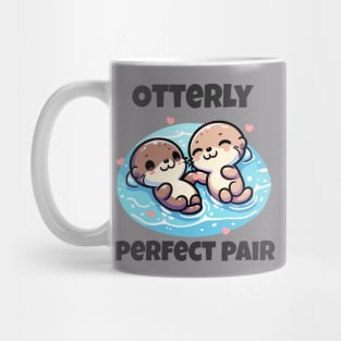 Cute Lovely Otter holding hands Swimming in Peace Mug